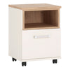 4Kids 1 Door Desk Mobile in Light Oak and white High Gloss (opalino handles)