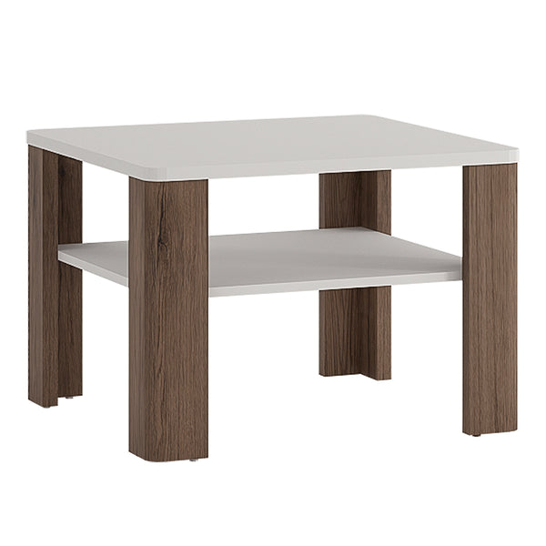 Toronto Coffee Table with shelf In White and Oak