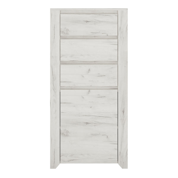 Angel 1 Door 3 Drawer Chest in White Craft Oak