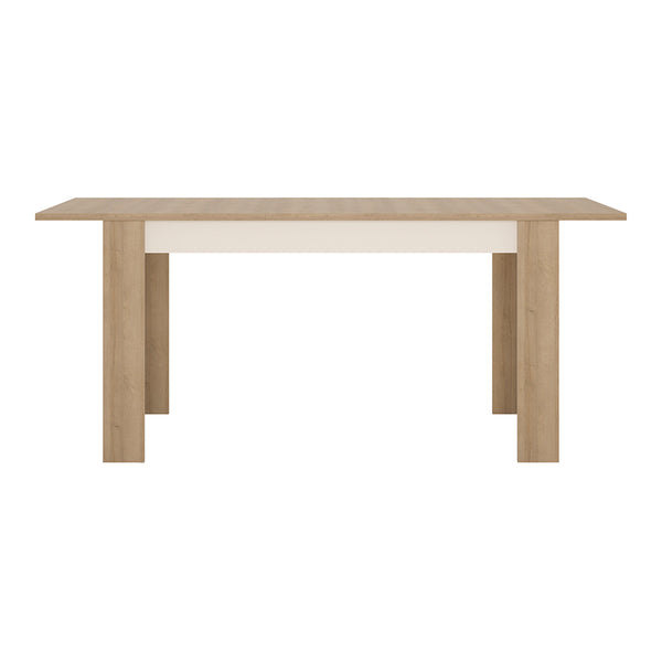 Lyon Medium extending dining table 140/180 cm in Riviera Oak/White High Gloss
