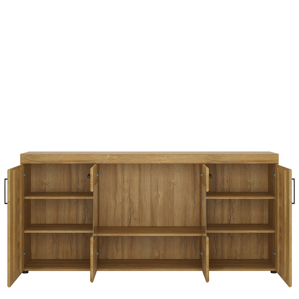 Cortina 4 door wide glazed sideboard in Grandson Oak