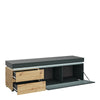 Luci 1 door 2 drawer 180 cm wide TV unit (including LED lighting) in Platinum and Oak