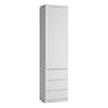 Fribo Tall narrow 1 door 3 drawer cupboard in White