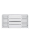 Fribo 2 door 4 drawer wide sideboard in White