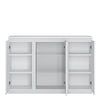 Fribo 3 door sideboard (Glazed centre) in White