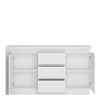 Lyon 2 Door 3 Drawer Sideboard (including LED lighting) in White and High Gloss