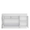 Lyon 3 door glazed sideboard (including LED lighting) in White and High Gloss