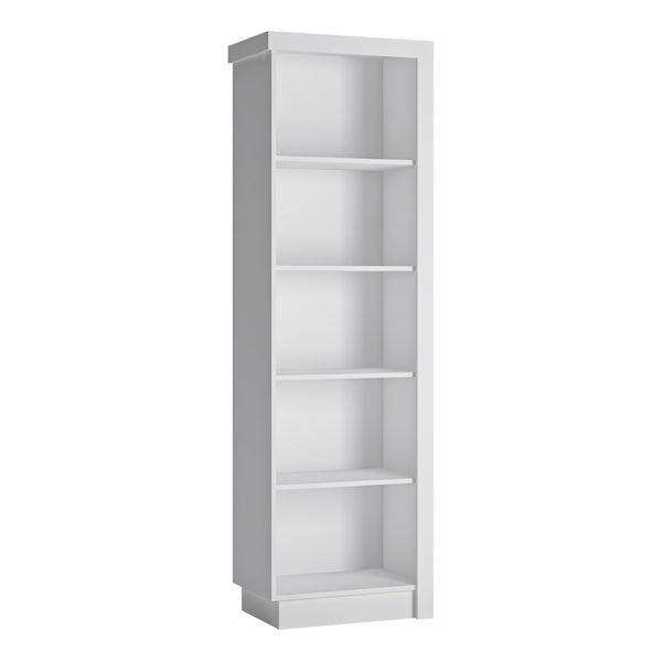 Lyon Bookcase (LH) in White and High Gloss