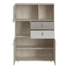 Denim 3 Door 2 Drawer Cabinet in Light Walnut, Grey Fabric Effect and Cashmere