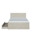 Denim 120cm Bed with 1 Drawer in Light Walnut, Grey Fabric Effect and Cashmere