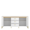 Lazio TV Cabinet 2 Door 3 Drawer in Alpine White/White Gloss