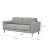 Cleveland 2-Seater Sofa in Nova Light Grey