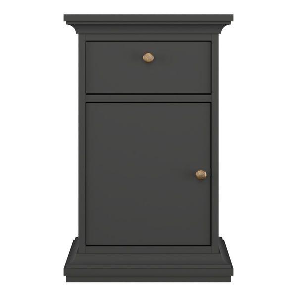 Paris Nightstand 1 Door + 1 Drawer in Matt Grey