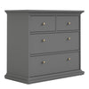 Paris 3 Piece Bundle, Bedside, Chest and 2 Door Wardrobe In Matt Grey