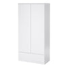 Naia Wardrobe with 2 doors + 1 drawer in White High Gloss