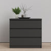 Naia Chest of 3 Drawers in Black Matt