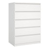 Naia Chest of 5 Drawers in White