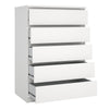 Naia Chest of 5 Drawers in White