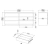 Naia Wide Chest of 6 Drawers (3+3) in White High Gloss