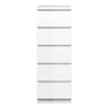 Naia Narrow Chest of 5 Drawers in White High Gloss