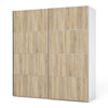 Verona Sliding Wardrobe 180cm in White with Oak Doors with 5 Shelves