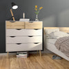 Oslo 3 Piece Bundle, Bedside, Chest and 2 Door 2 Drawers Wardrobe in White and Oak