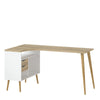 Oslo Desk 2 Drawer in White and Oak