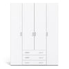 Space Wardrobe - 4 Doors 3 Drawers in White 2000