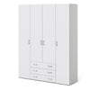 Space Wardrobe - 4 Doors 3 Drawers in White 2000