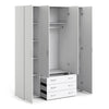 Space Wardrobe - 4 Doors 3 Drawers in White 2000