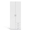 Space Wardrobe - 2 Doors 3 Drawers in White 2000