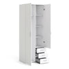 Space Wardrobe - 2 Doors 3 Drawers in White 2000