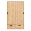 Line Wardrobe with 2 Doors + 2 Drawers in Jackson Hickory Oak