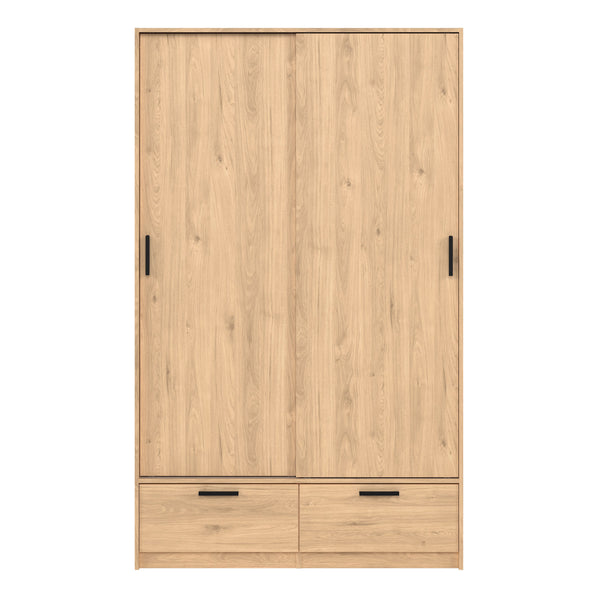 Line Wardrobe with 2 Doors + 2 Drawers in Jackson Hickory Oak