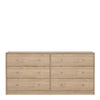 May Chest of 6 Drawers (3+3) in Jackson Hickory Oak