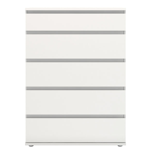 Nova Chest of 5 Drawers in White