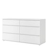 Nova Wide Chest of 6 Drawers (3+3) in White