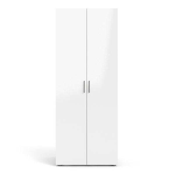 Pepe Wardrobe with 2 doors in Oak with White High Gloss
