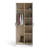 Pepe Wardrobe with 2 doors in Oak with White High Gloss