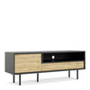 Match TV-Unit 1 Door + 1 Drawer in Black/Oak