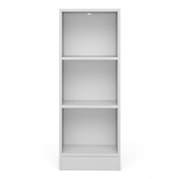 Basic Low Narrow Bookcase (2 Shelves) in White