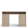 Function Plus Desk 4 Drawer 1 Door in Jackson Hickory Oak