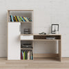 Function Plus Desk Multi-Functional Desk with Drawer and 1 Door in White and Oak