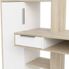 Function Plus Desk Multi-Functional Desk with Drawer and 1 Door in White and Oak