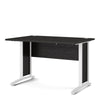 Prima Desk 120 cm in Black woodgrain with White legs