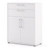 Prima Bookcase 1 Shelf With 2 Drawers And 2 Doors In White