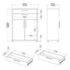 Prima Bookcase 1 Shelf With 2 Drawers And 2 Doors In White