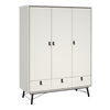 Ry Wardrobe 3 doors + 3 drawers in Matt White