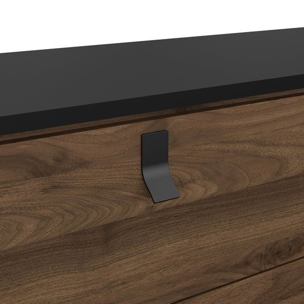 Ry Wide double chest of drawers 6 drawers in Matt Black Walnut