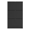 Shoes Shoe cabinet w. 3 tilting doors and 1 layer in Matt Black